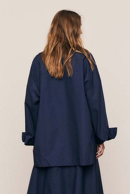 Oversized Kaftan Shirt in Navy