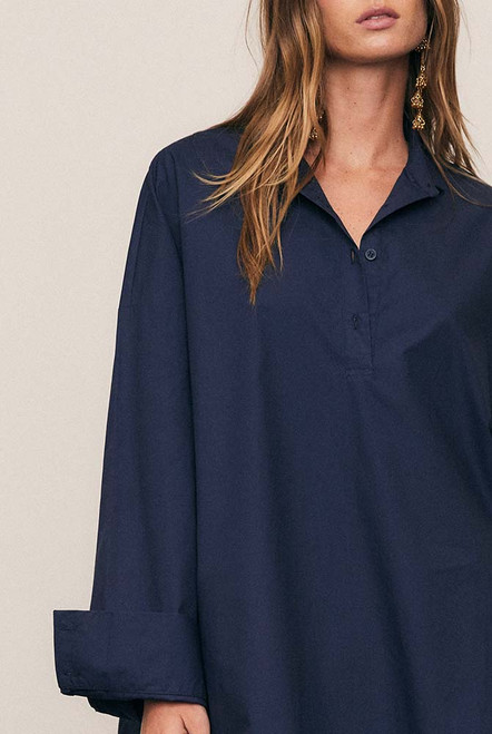 Oversized Kaftan Shirt in Navy