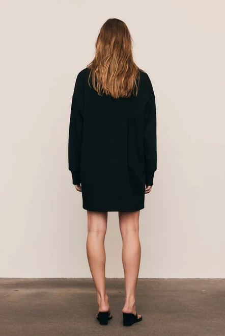 Rugby Jersey Dress in Black