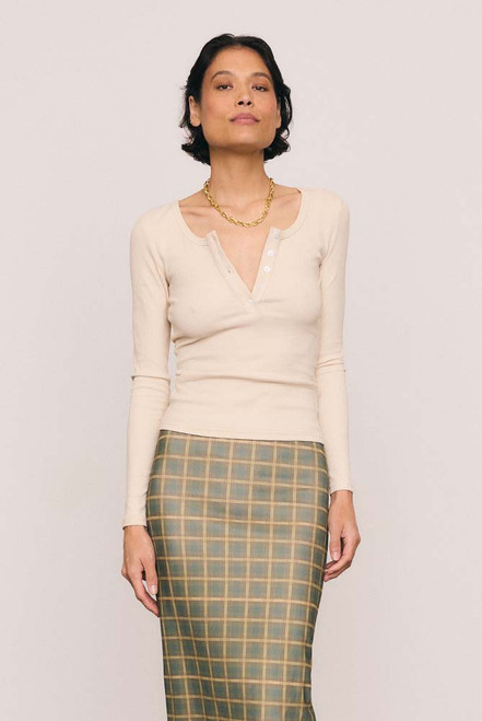 Rib Long Sleeve Basic in Cream