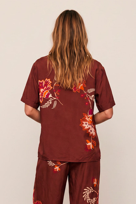 Palme Short Sleeve Shirt in Mahogany