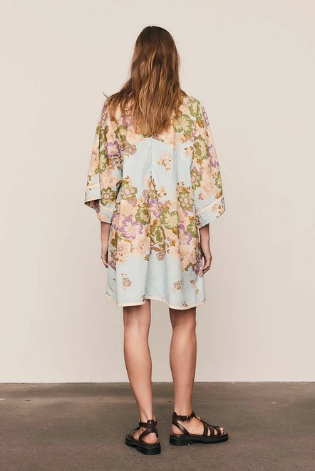 Alma Shift Mini Dress in Blue