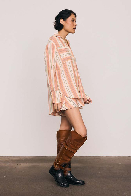 Stripe Short in Coral Stripe