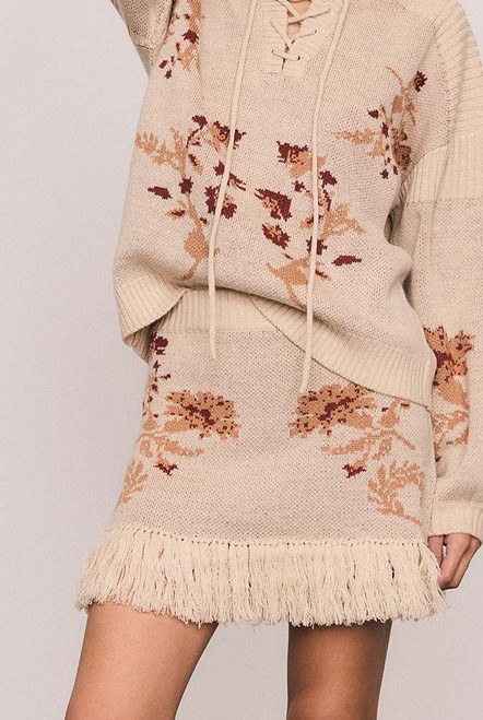 Archer Knit Mini Skirt in Buff