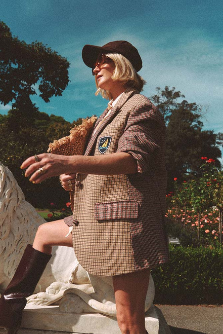 Plaid Oversized Blazer in Spliced