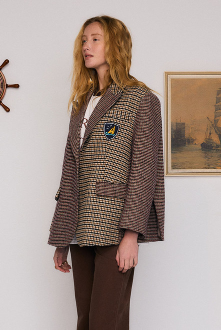 Plaid Oversized Blazer in Spliced