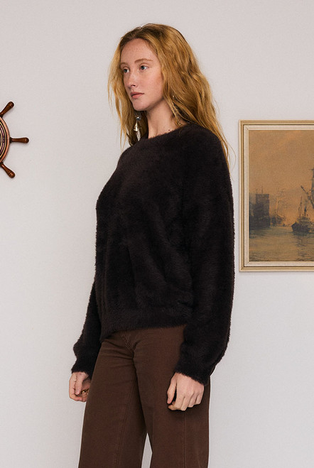 Fluffy Oversized Jumper in Brown