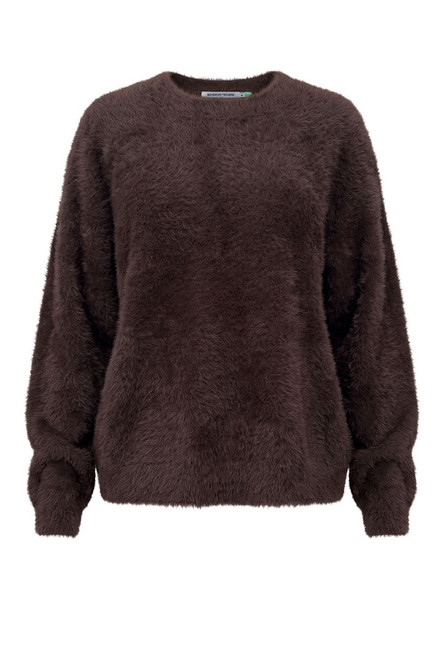 Fluffy Oversized Jumper in Brown