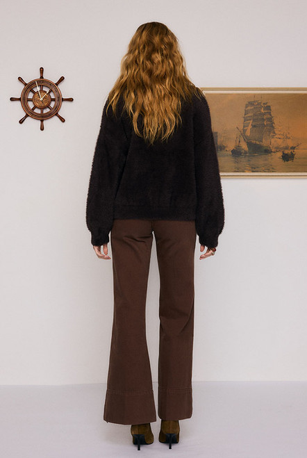 Fluffy Oversized Jumper in Brown