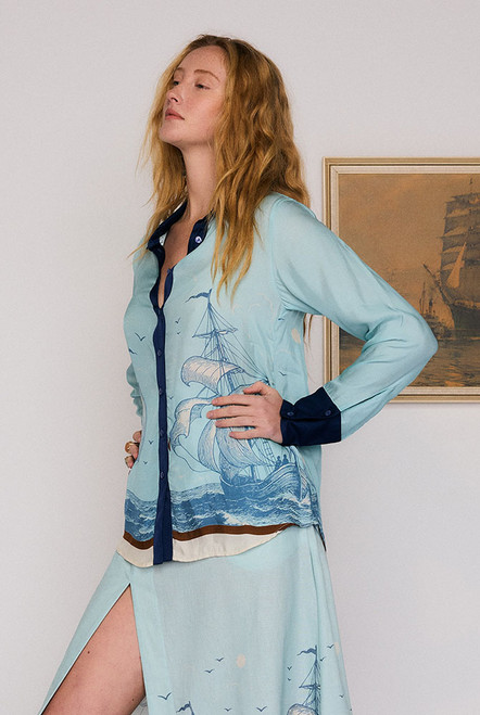 Blue Sails Long Sleeve Shirt in Blue