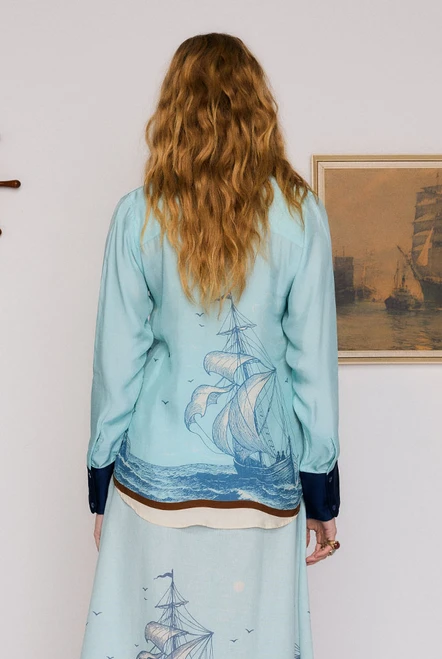 Blue Sails Long Sleeve Shirt in Blue