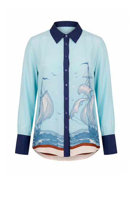 Blue Sails Long Sleeve Shirt in Blue