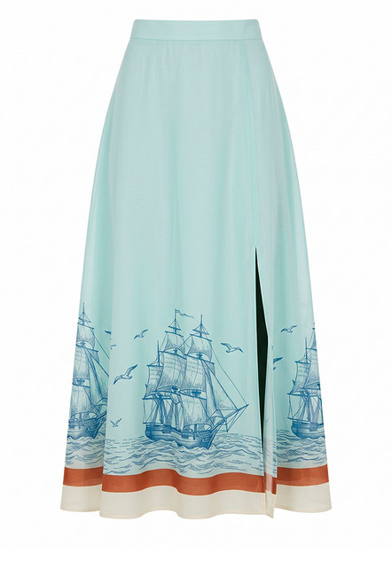 Blue Sails Circle Skirt in Blue