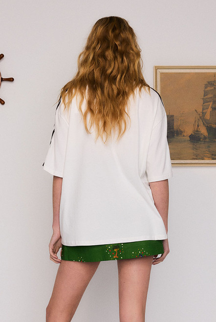 Oversized Pirate Tee in White