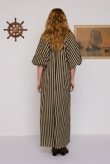 Belle Smock Maxi Dress in Stripe