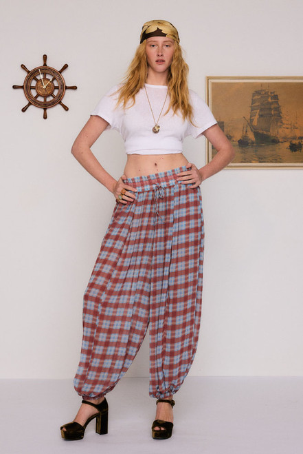 Cleo Genie Check Pant in Multi Check
