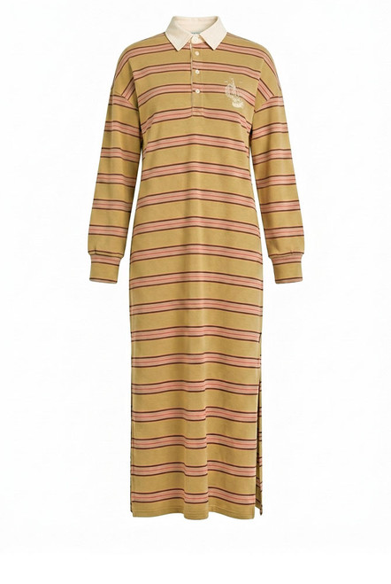 Stripe Rugby Midi Dress in Green