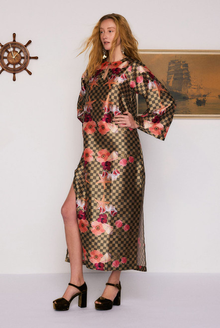 Prudence Shift Maxi Dress in Olive