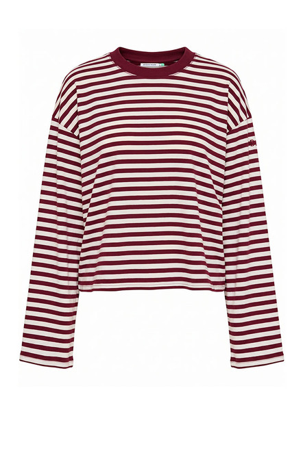 Stripe Long Sleeve Tee in Red Cream Stripe