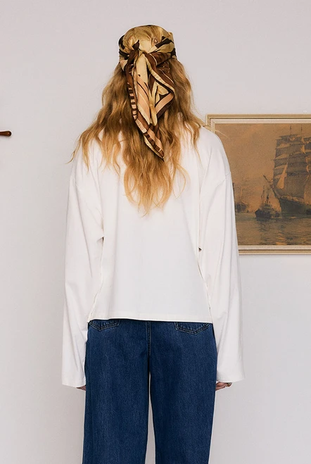 White Long Sleeve Tee in White