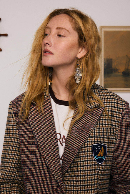 Shell Scale Fish Earrings in Gold