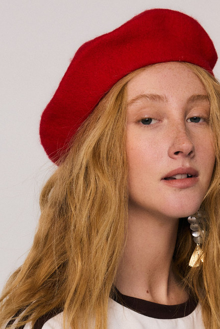 Felted Beret in Red