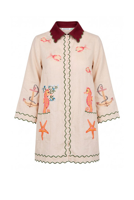 Prudence Mini Shirt Dress in Cream