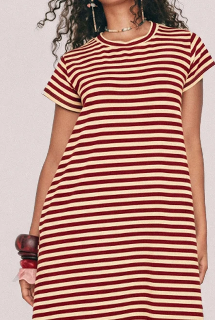 Swing Tee Maxi Dress in Mahogany/Bone