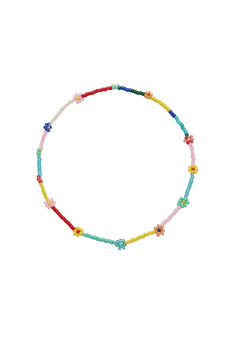 Mini Flower Beaded Necklace in Multi