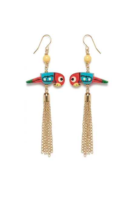 Parrot Earrings in Multi