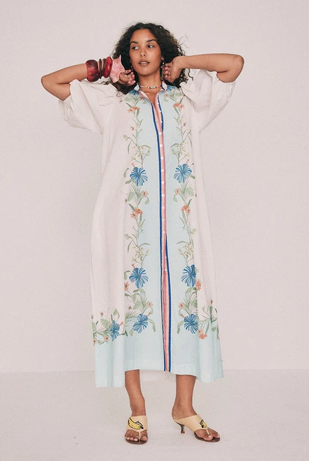 Laguna Floral Shirt Dress in Lilac