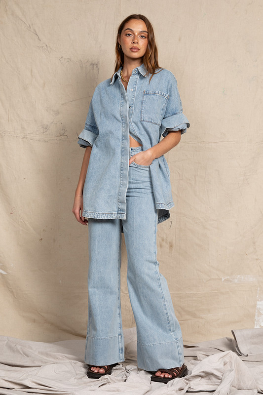 Flare Jean In Ice Blue