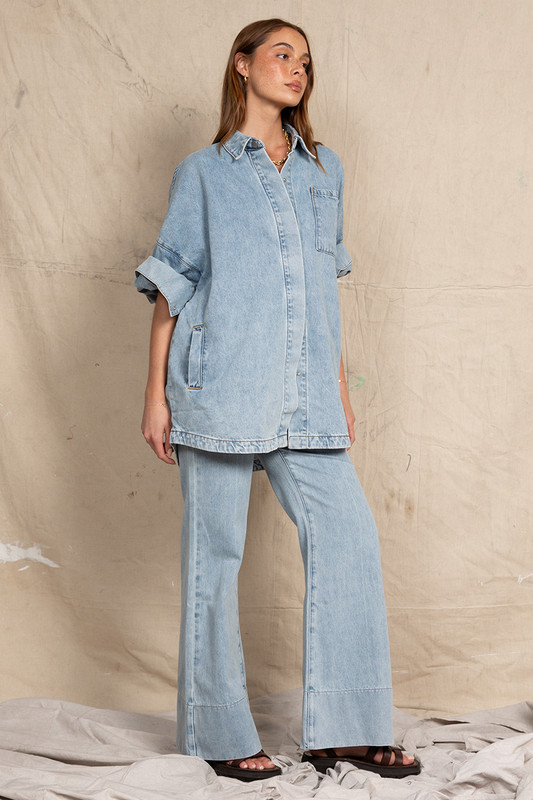 Flare Jean In Ice Blue