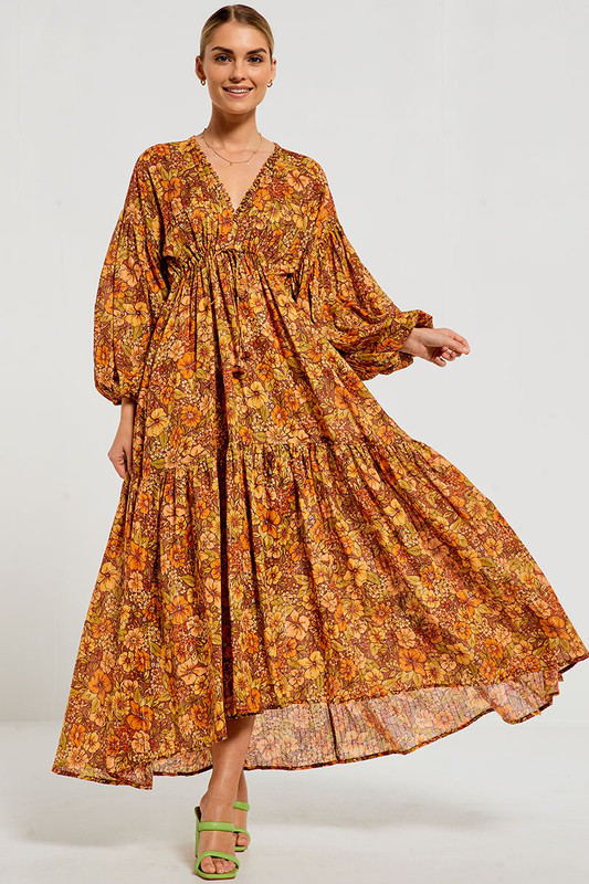 bohemian traders billow sleeve dress