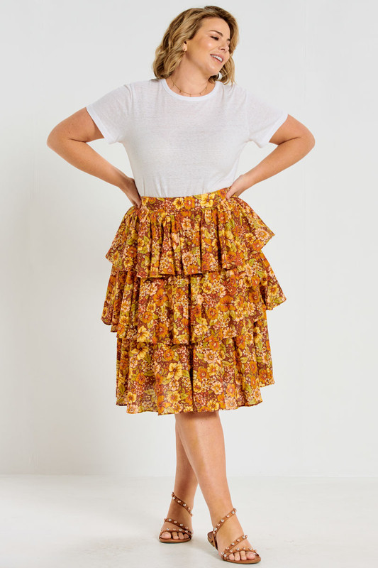 Rara Midi Skirt in Italian Floral