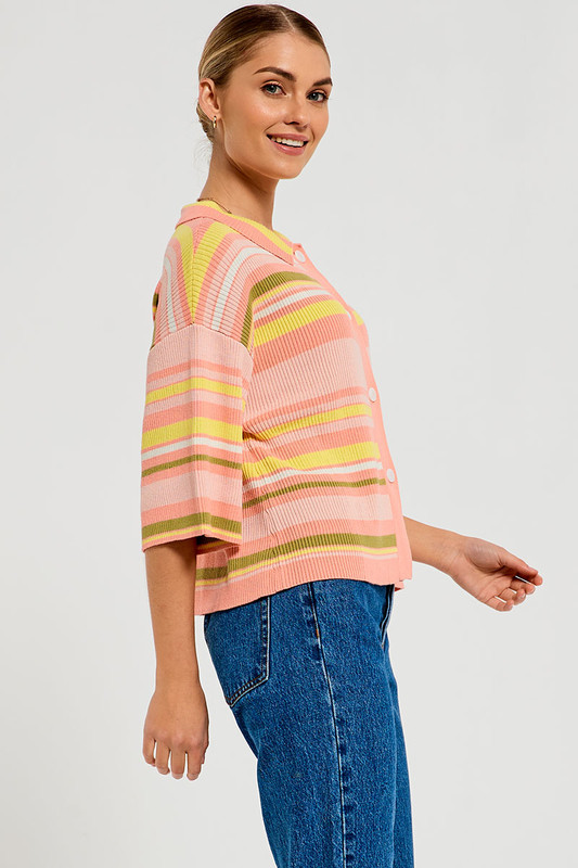 Knit Shirt in Multi Stripe
