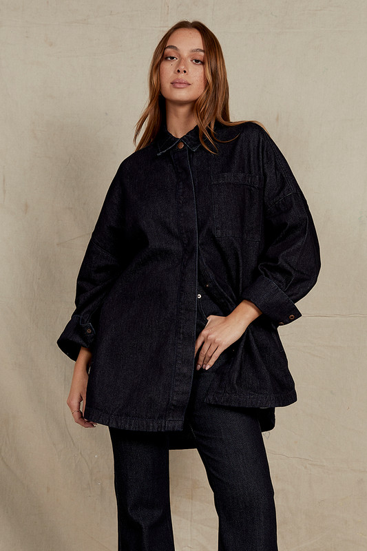Denim Oversized Shirt in Indigo Wash