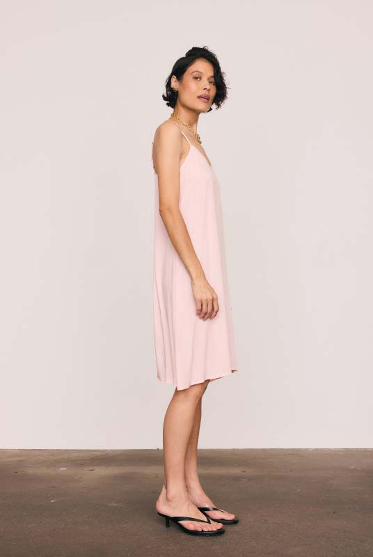 Slip Midi Dress in Cafe Rose