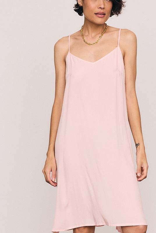 Slip Midi Dress in Cafe Rose