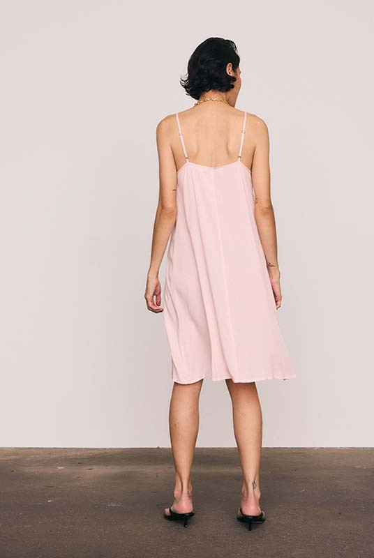 Slip Midi Dress in Cafe Rose