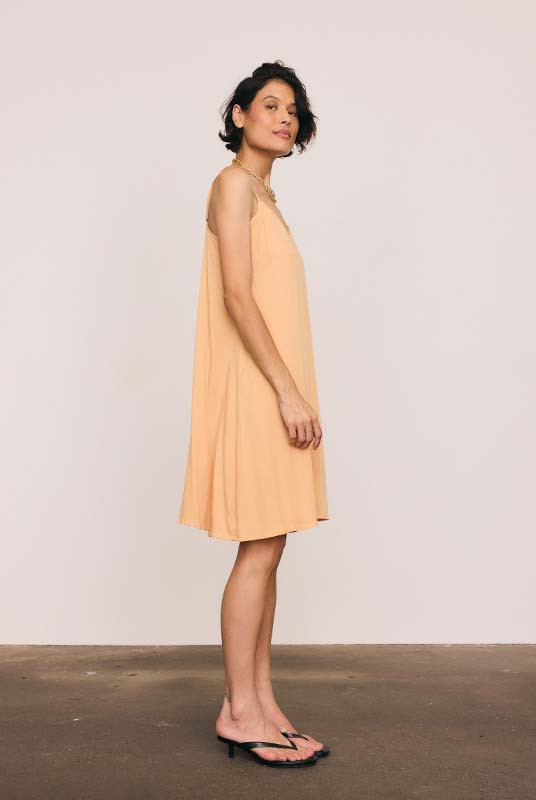 Slip Midi Dress in Cafe Cream