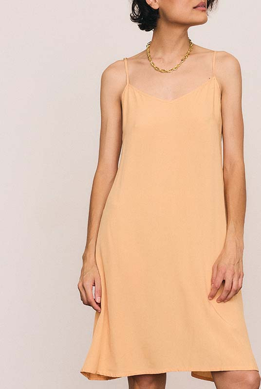 Slip Midi Dress in Cafe Cream