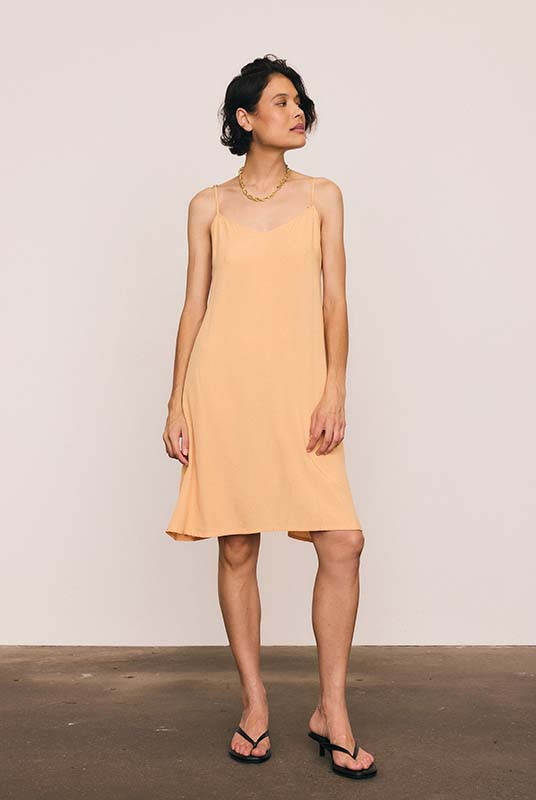 Slip Midi Dress in Cafe Cream