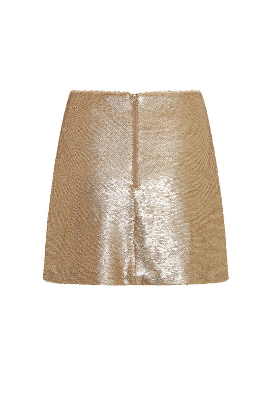 Sequin Mini Skirt in Gold