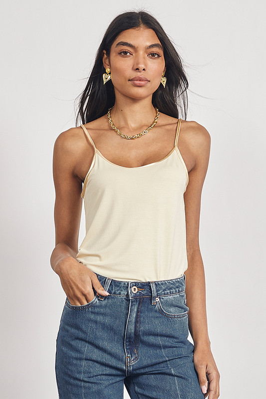 Shoestring Cami Tank in Nude | Bohemian Traders