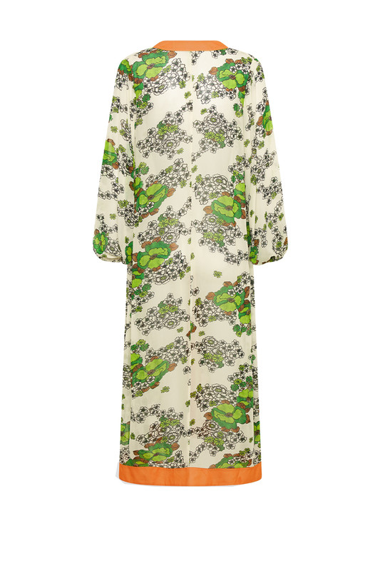 Cluster Floral Kaftan in Peridot Floral