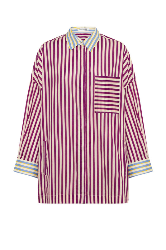 Oversized Shirt in Grape Stripe