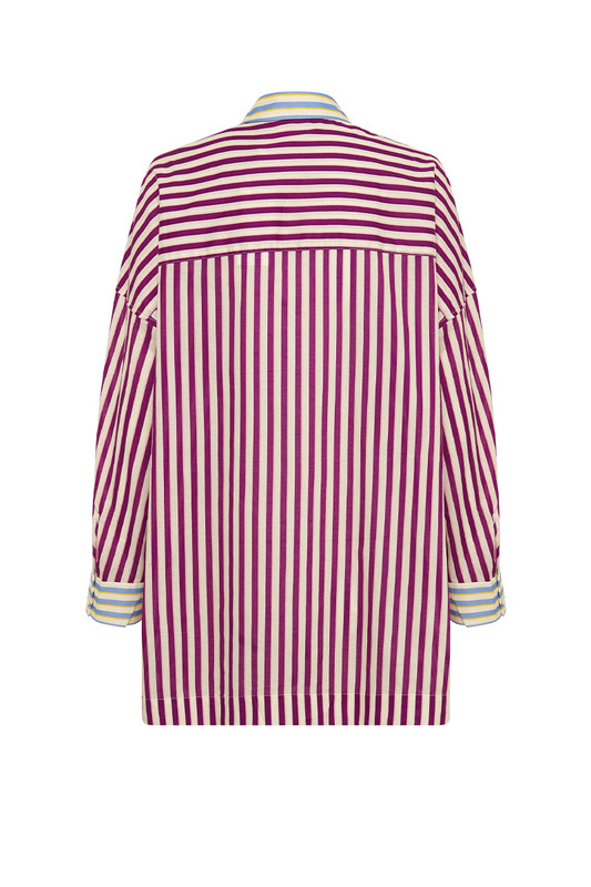 Oversized Shirt in Grape Stripe