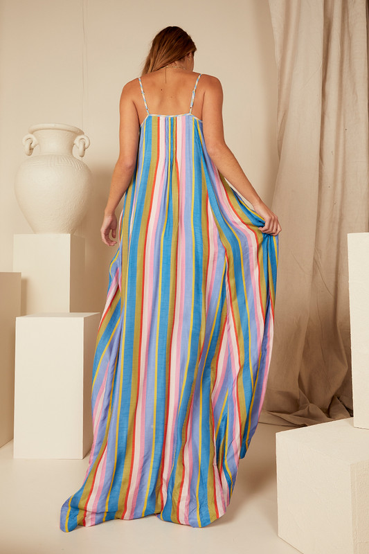 Rainbow Stripe Slip Dress