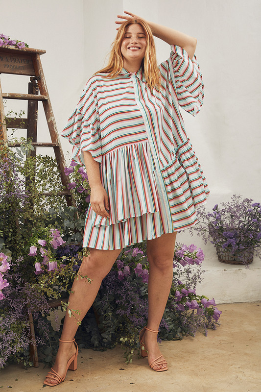 Make dressing easy with the Bohemian Traders Genoa Mini Dress in this elevated in-house designed 'skyline' stripe. Asymmetric ruffles cascade playfully on this boxy-shaped dress, a true crowd favourite. Embrace its versatile simplicity by pairing it with strappy sandals on warm days and layer with jeans as the weather cools.